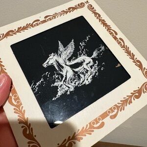 Lot of 2 Vintage 80's Souvenir Carnival/Fair Game Prize Glass Mirror 6" Unicorn